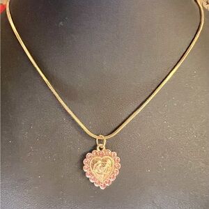 LOW START Gucci Pink Heart Pendant Necklace